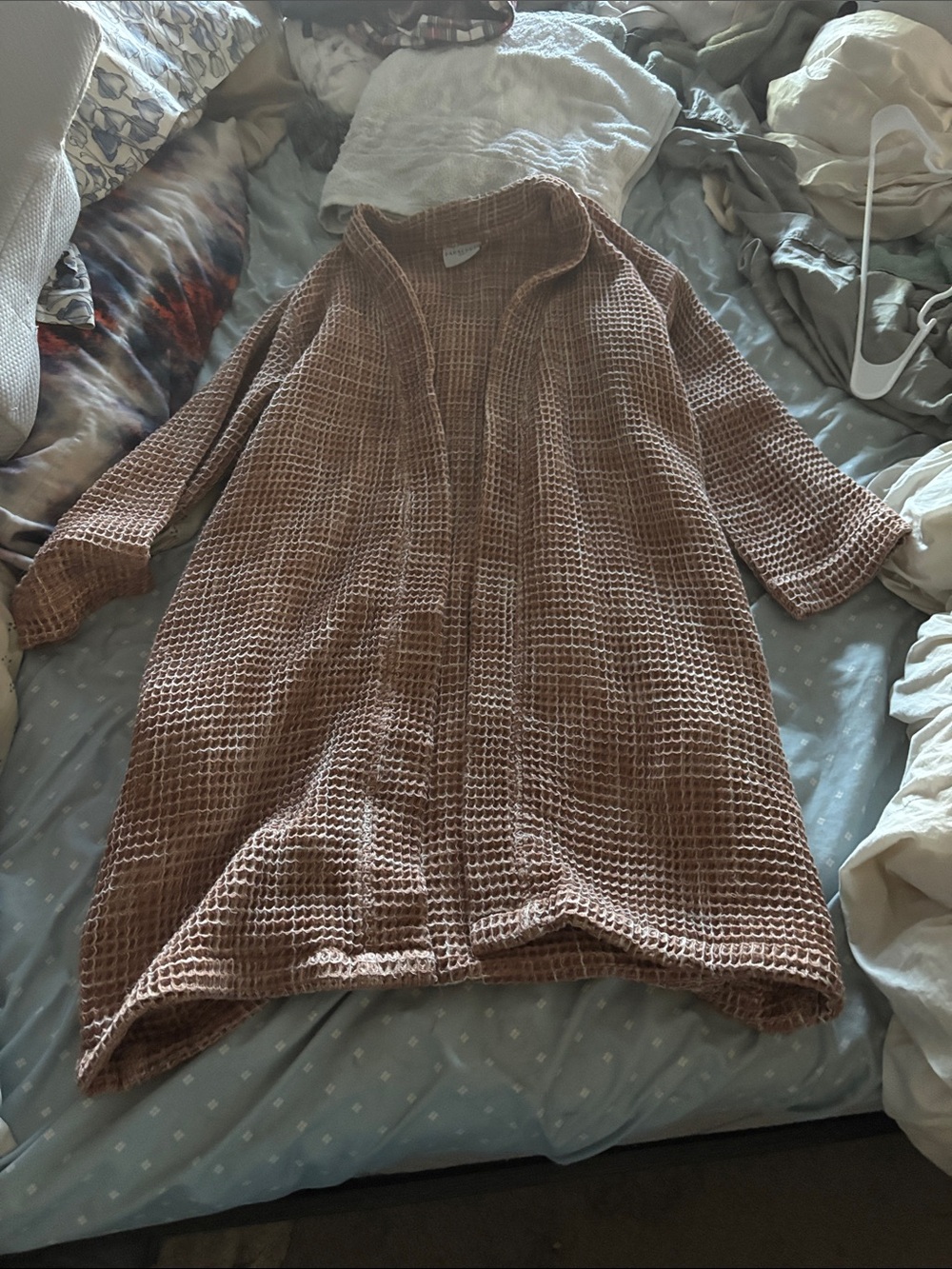 Parachute Brown Waffle-Knit Open Front Women's robe size S
